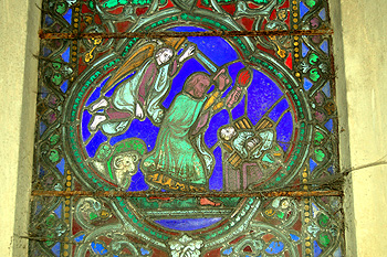 A detail from the north transept window August 2007